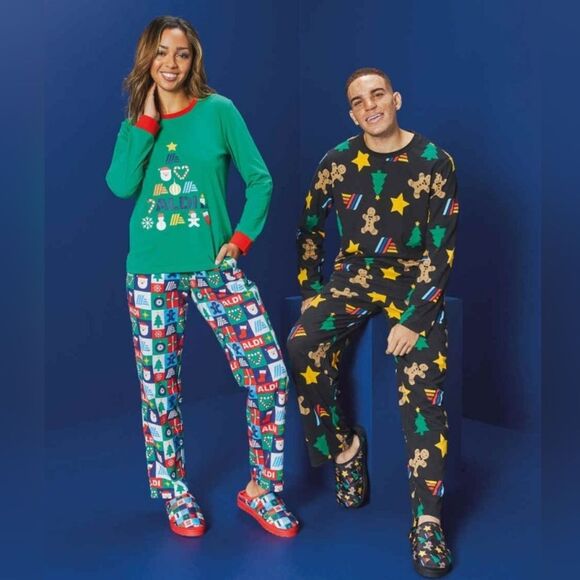 ALDI GEAR 2024 CHRISTMAS Aldi Tree Women's XL 2pc Cotton Blend Pajama Set Ltd Ed - Picture 10 of 10